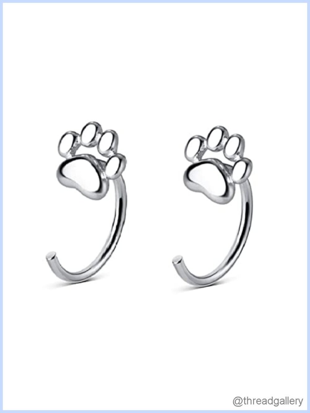 Tiny Cat Paw 925 Sterling Silver Stud Earrings Delicate Women's Fashion Jewelry